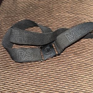 Michael Kors Unisex Belt Black on Black Logo Speed Clip Elastic Stretch